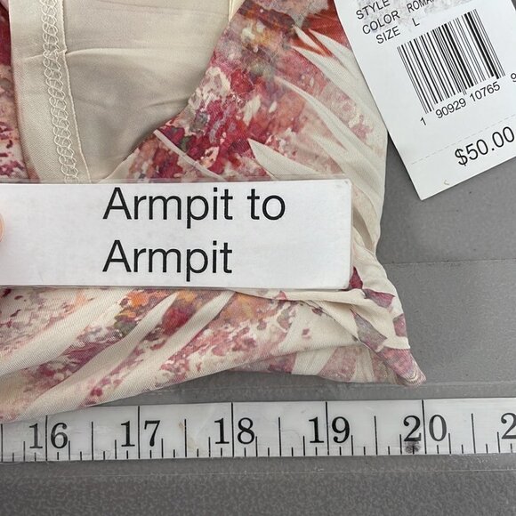 World Unity Romantic Stone Dress NWT Short Sleeve Notch Midi Pink Size Large L - Picture 14 of 17